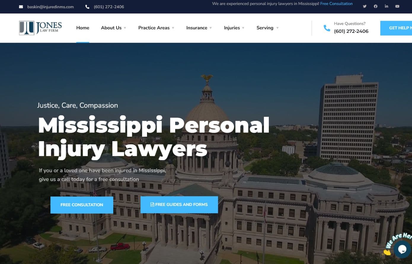 Baskin Jones Law website homepage