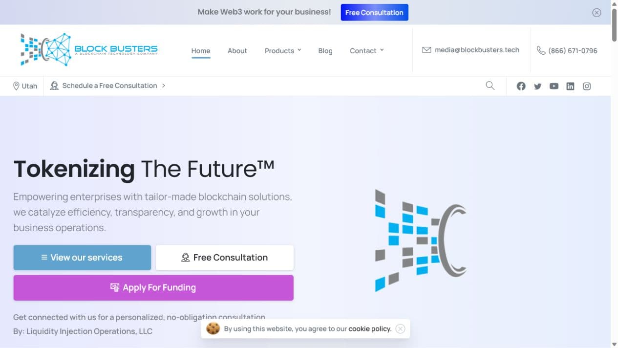 Block Busters Tech website homepage