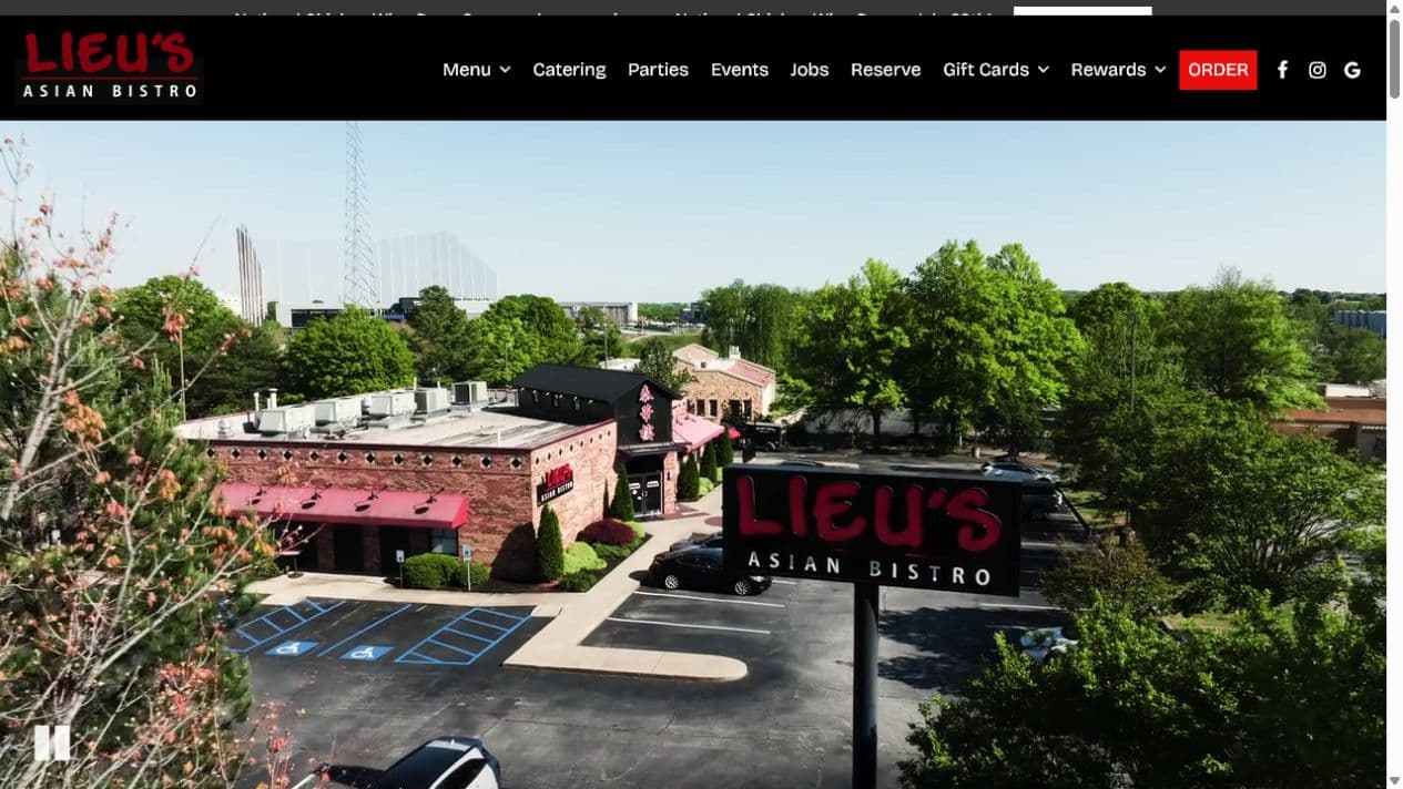 Lieu's Asian Bistro website homepage