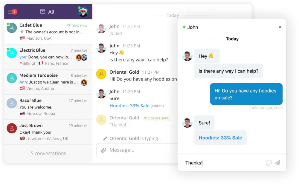 Live chat management
